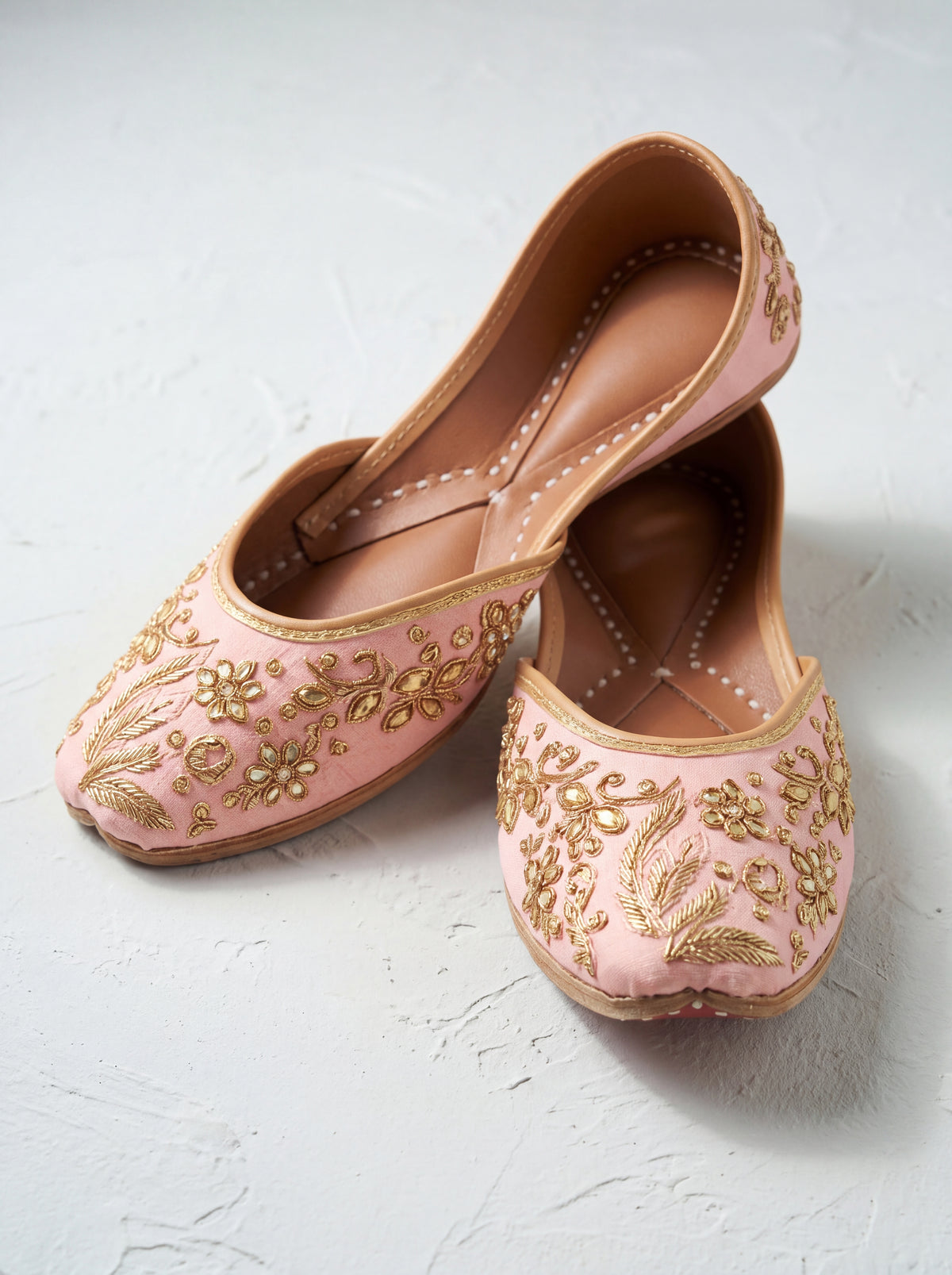 Blush Pink Zardozi Jutti