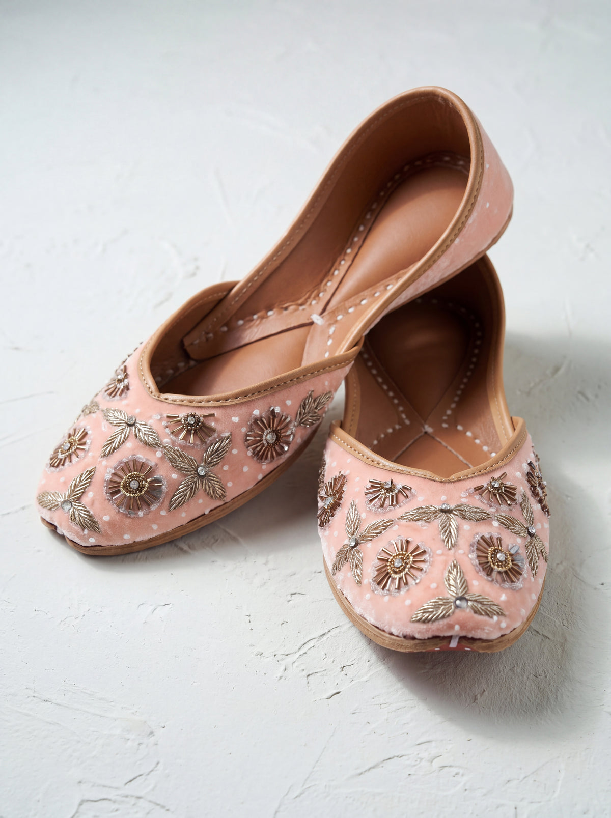 Royal Blush Pink Zardozi Jutti
