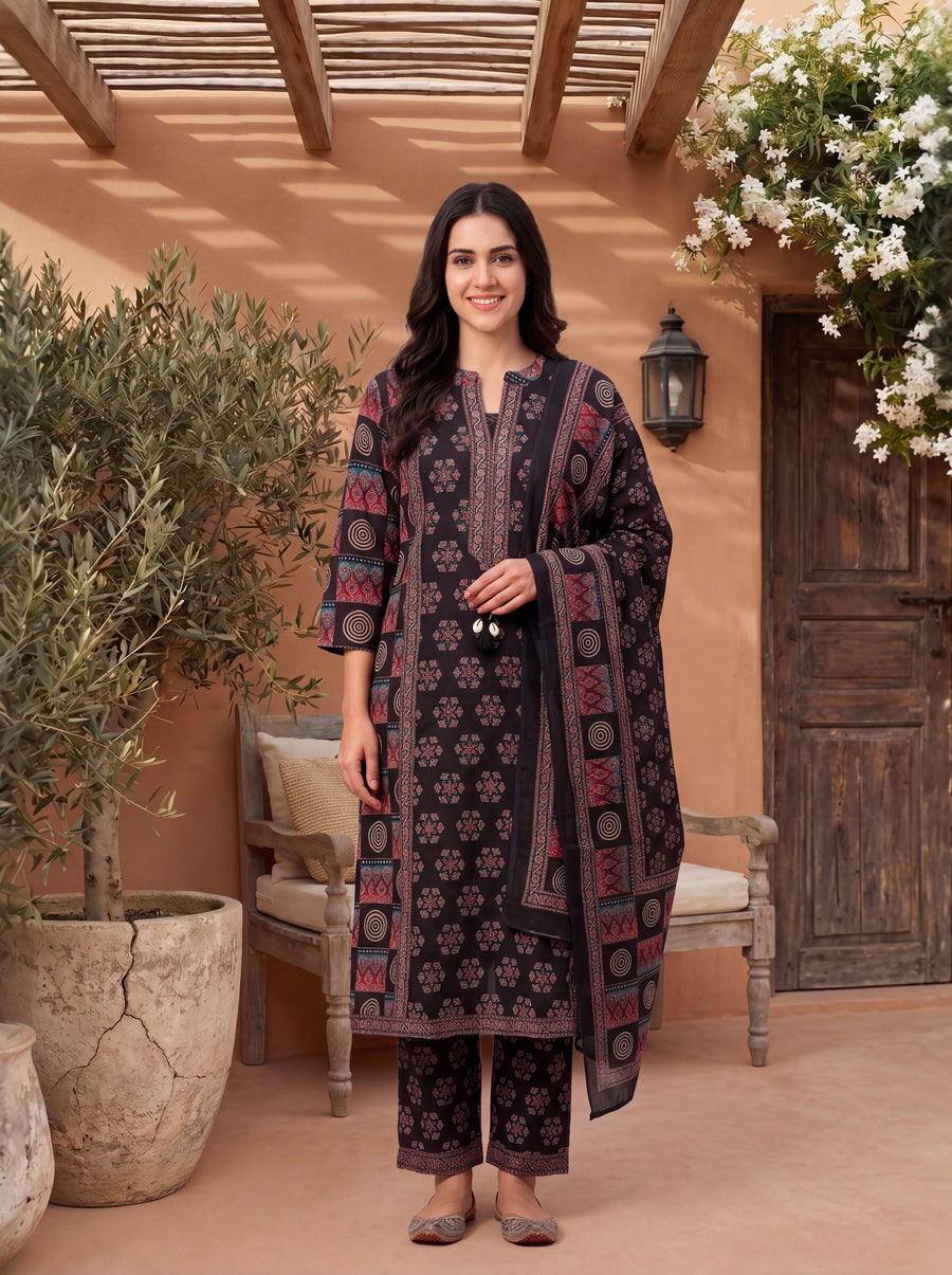 Neelofar Handblock print suit