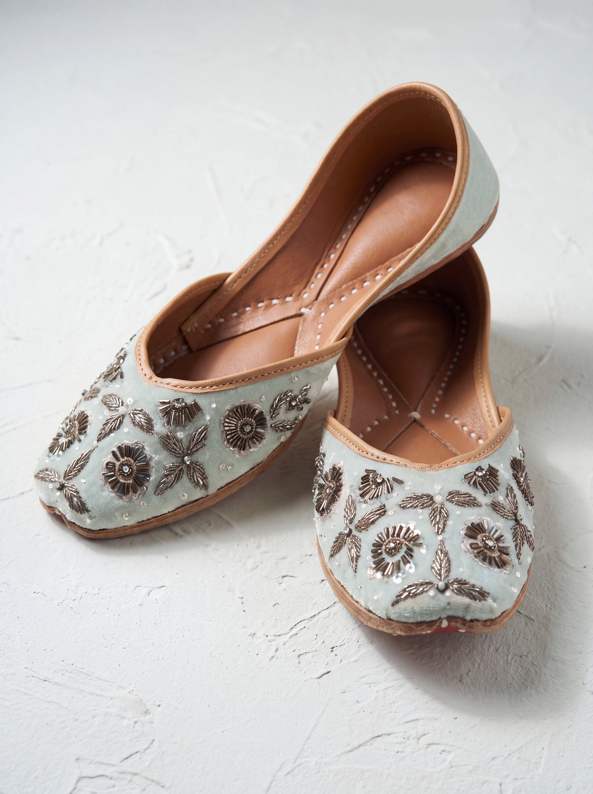 Royal Mint Green Zardozi Jutti